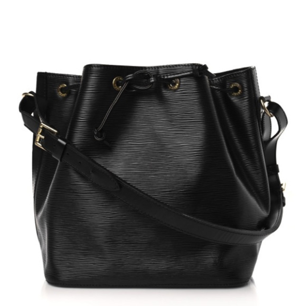LOUIS VUITTON BLACK PETIT NOÉ LEATHER HANDBAG 💎 AUTHENTIC 💎 - Picture 10 of 13